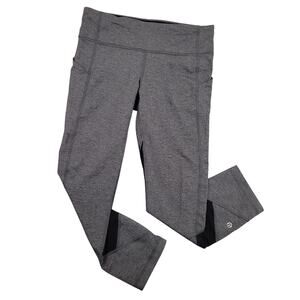 Lululemon Womens Pace Rival Cropped Leggings Size 6 Heathered Gray Activewear